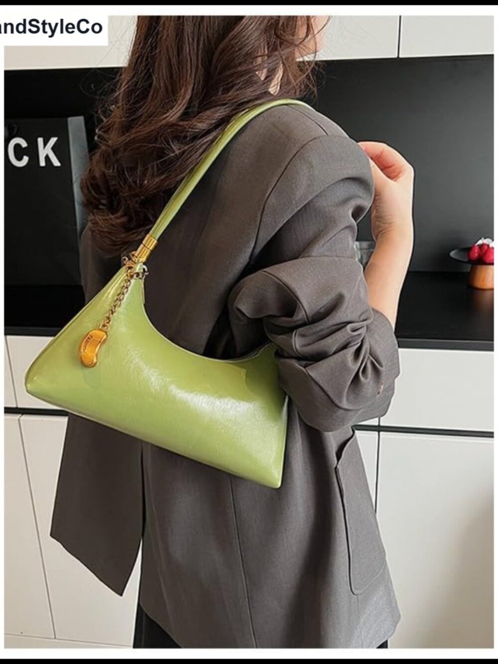 Small Faux Leather Shoulder Bag Women 2 Strap Underarm Clutch Retro Purse - Picture 4 of 6